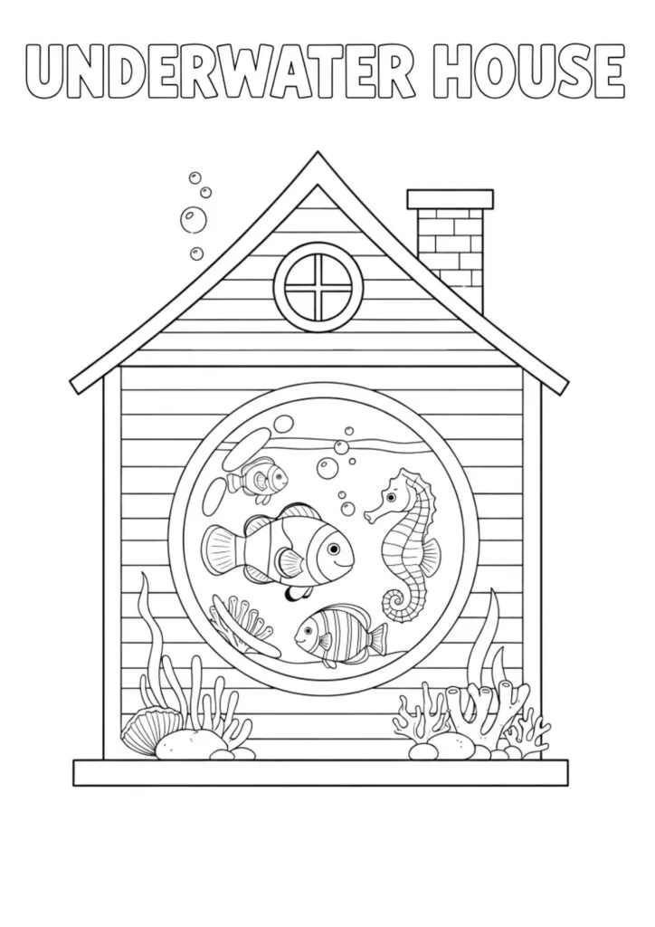 Coloringdrawing.com underwater house