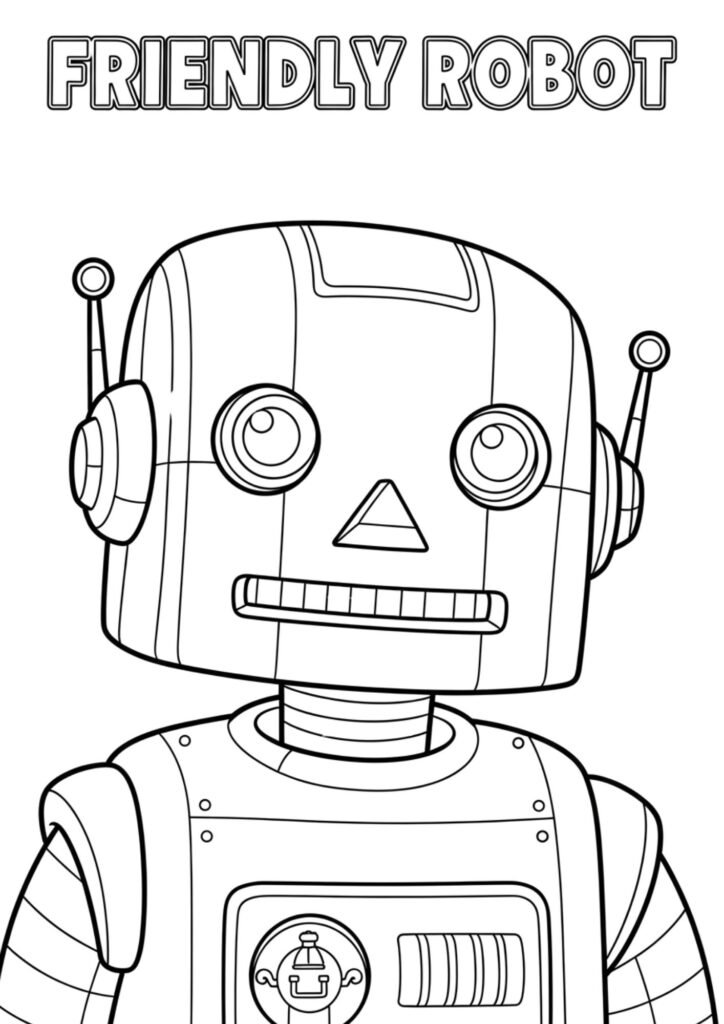 Coloringdrawing.com Robot closeup