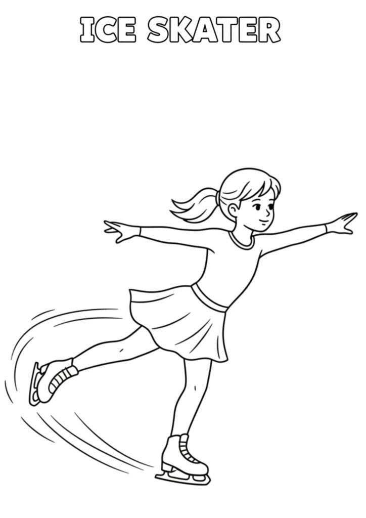 Ice skater coloring 1
