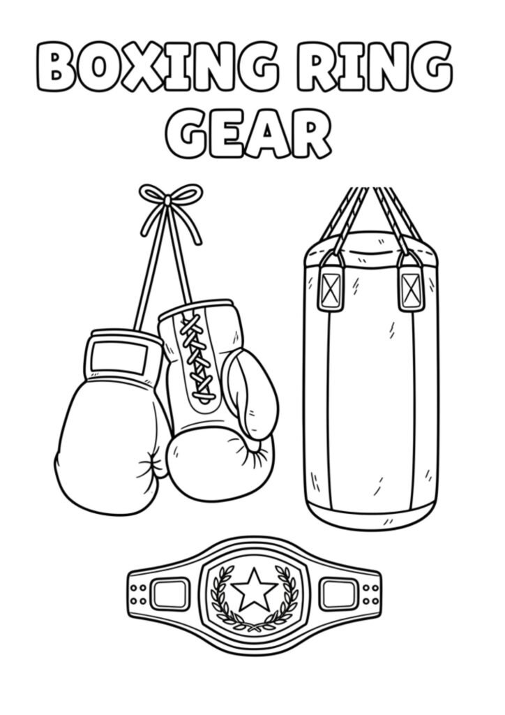 boxing gear coloriong 1
