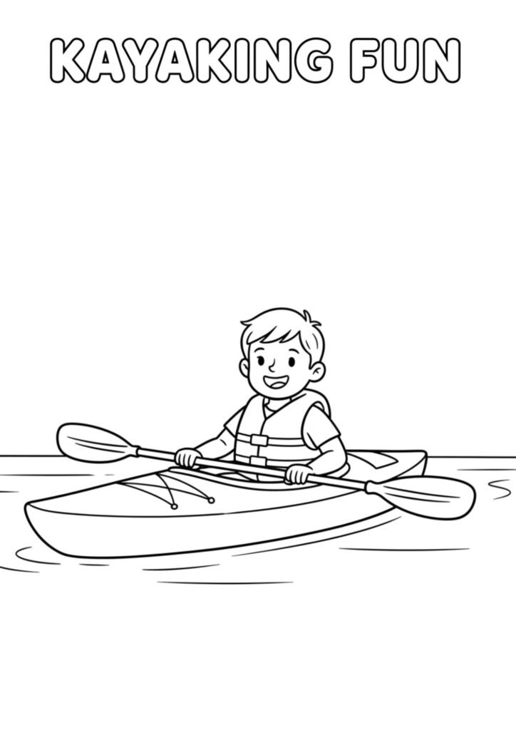 kayaking coloriong 1