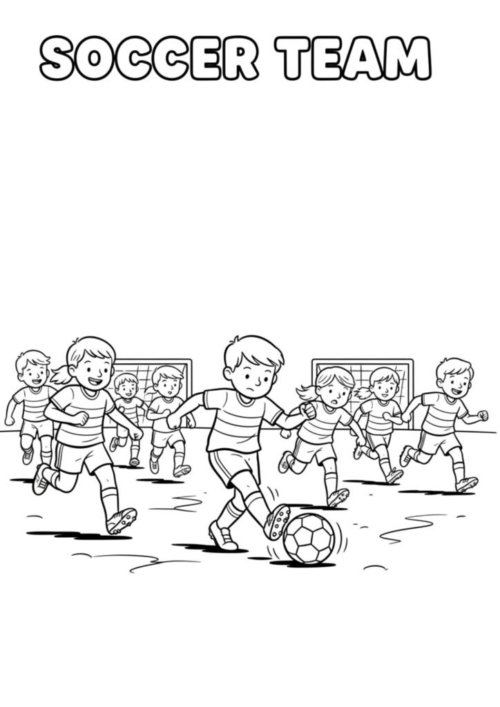 soccer team coloriong 1