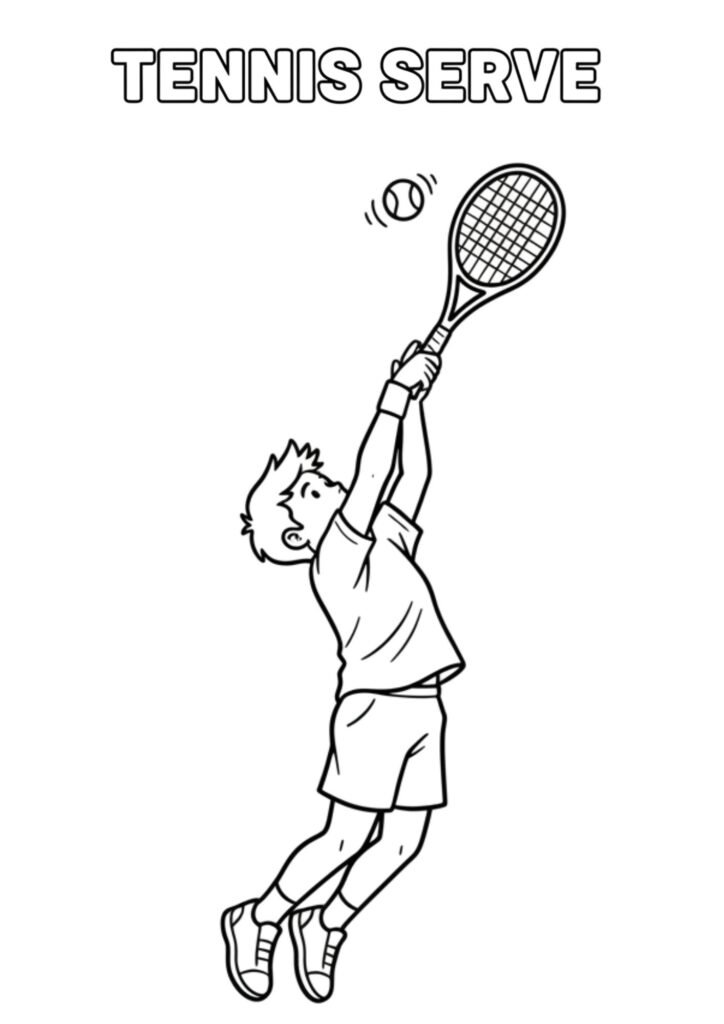 tennis serving coloriong 1