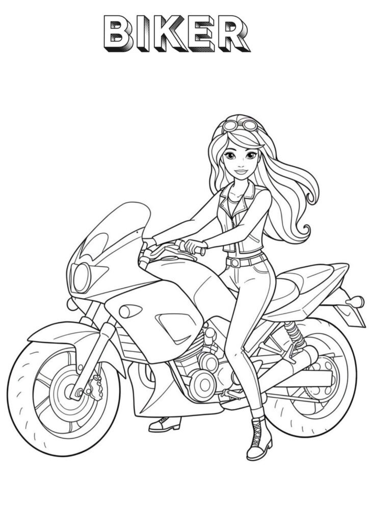 biker coloringdrawing