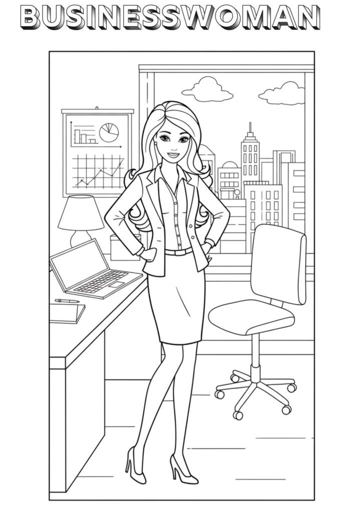businesswoman coloringdrawing