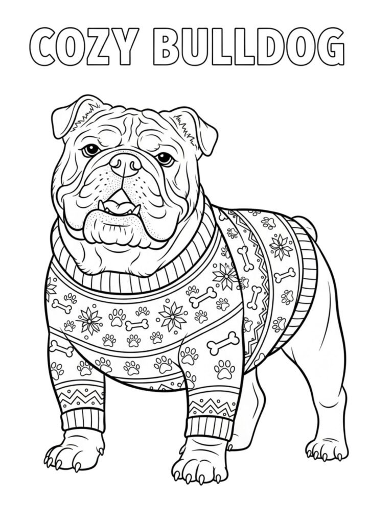 christmess cozy bulldog