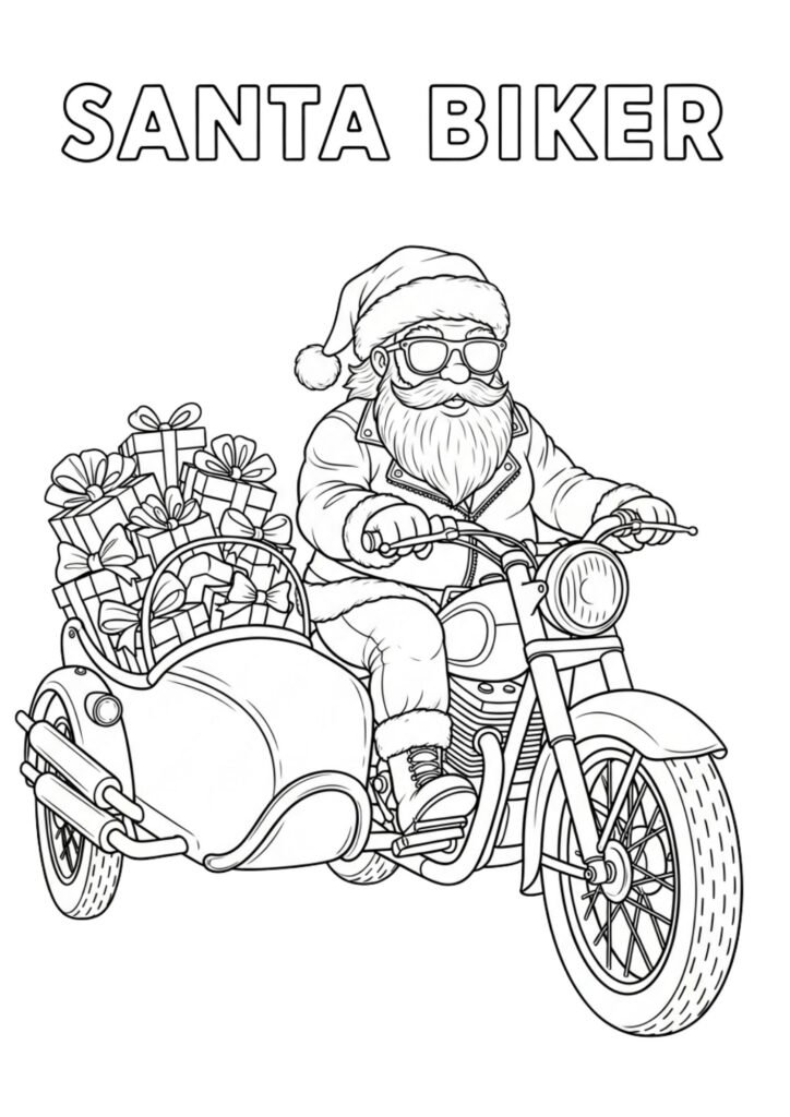 christmess santa on bike