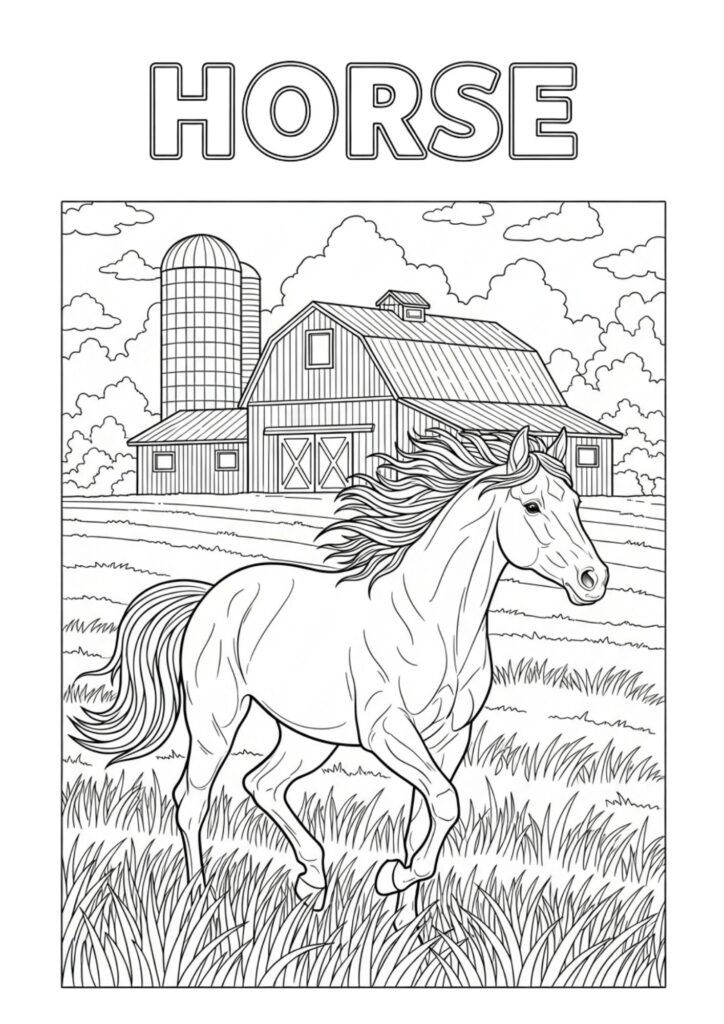 horse in farm