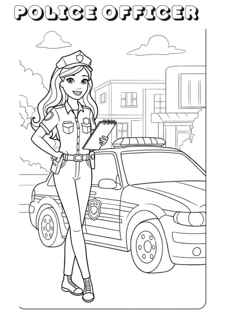 police officer coloringdrawing