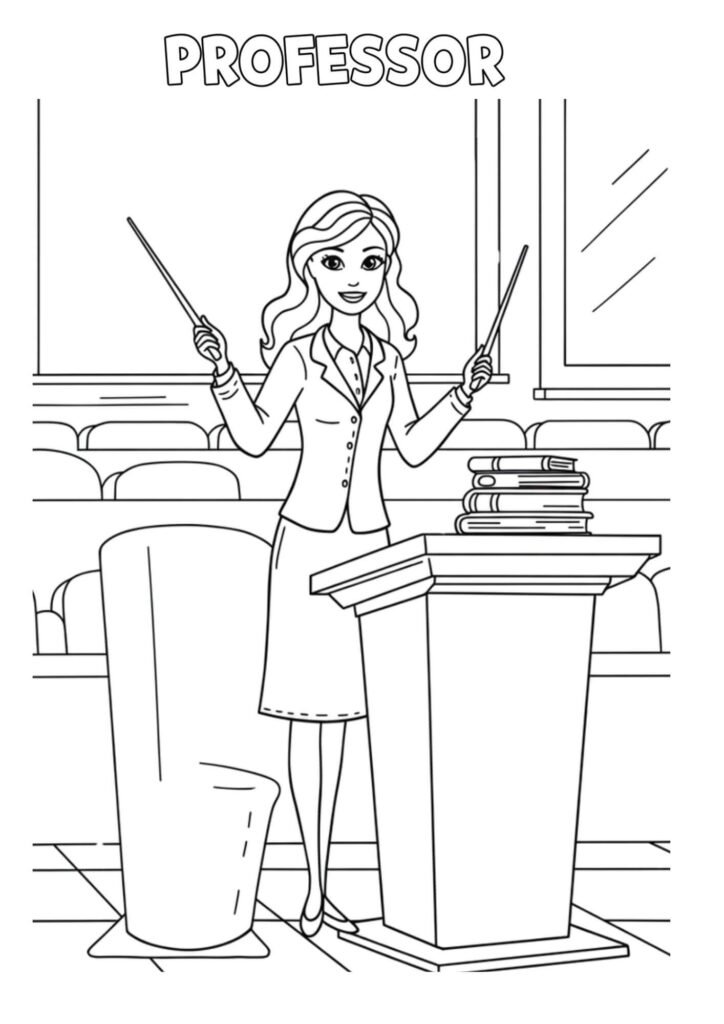 profressor coloringdrawing