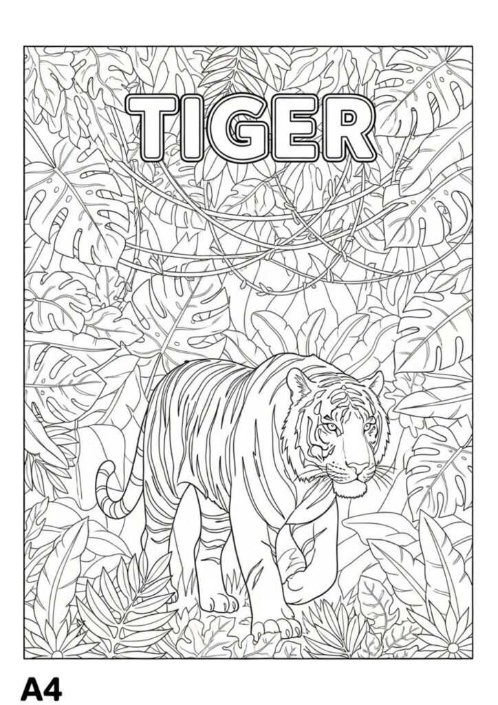 Tiger free printable coloring page for kids