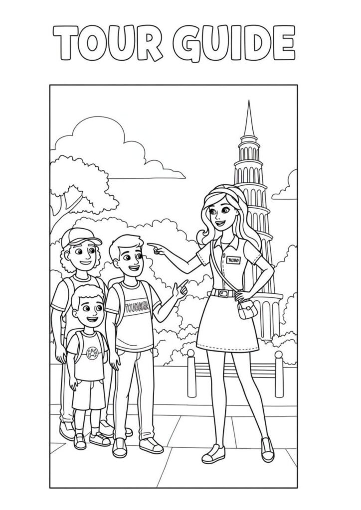 tour guide coloringdrawing