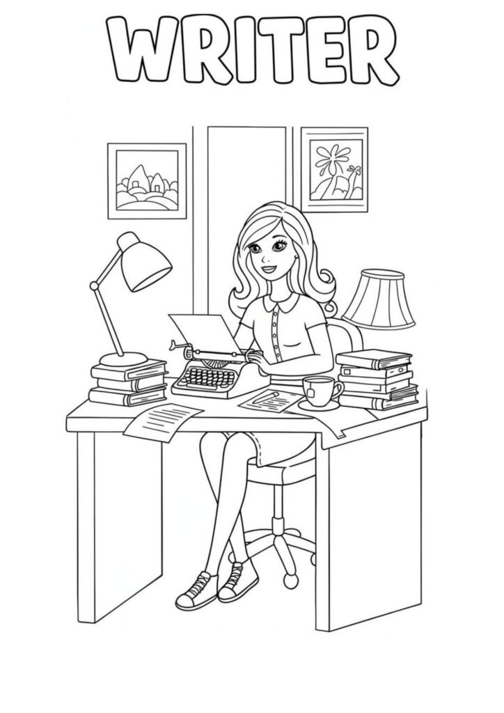 writer coloringdrawing
