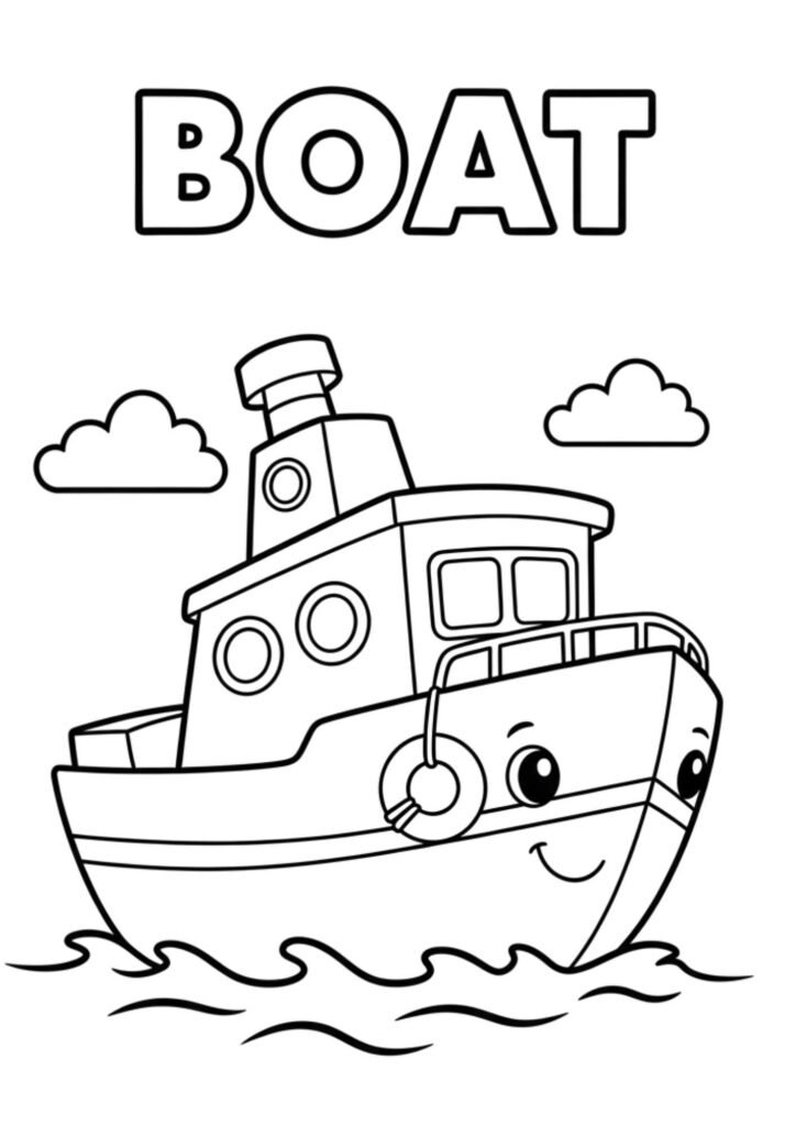 boat kids coloring page no background 2