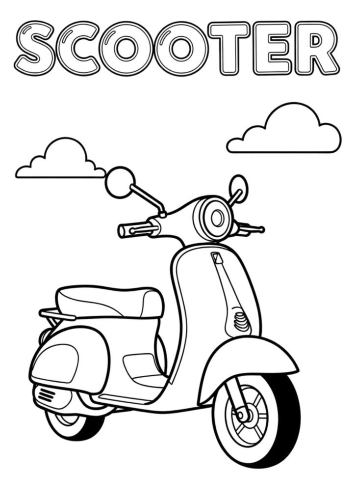 delivery van kids coloring page no background a4