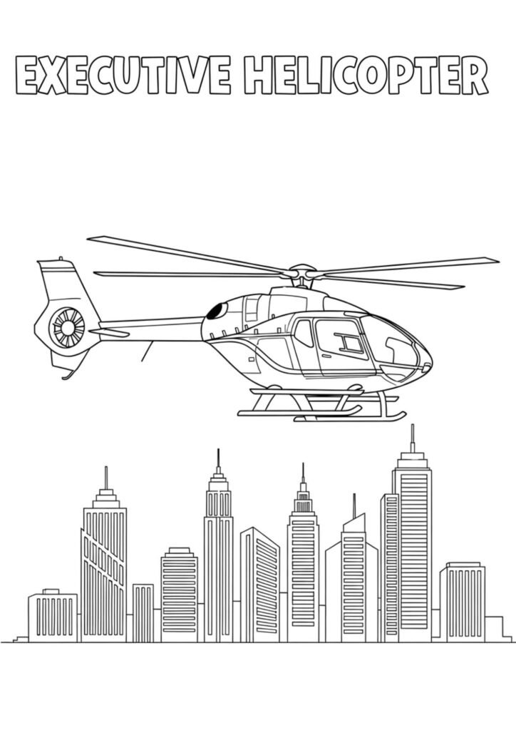 luxury executive helicopter kids coloring