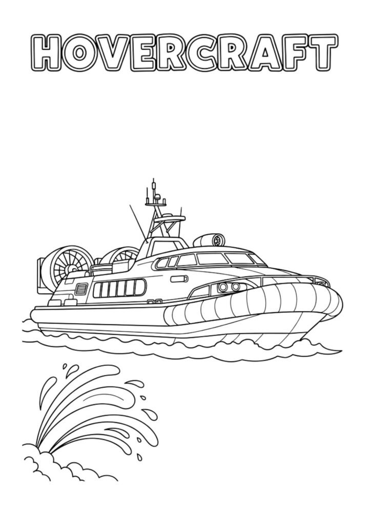 luxury hovercraft kids coloring page