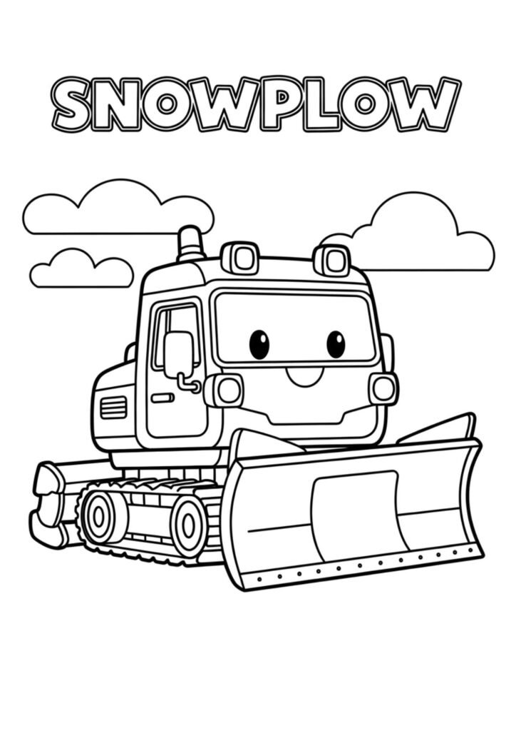 polar bear snowplow coloring page