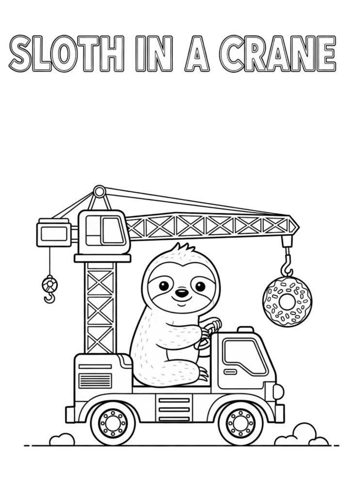 sloth crane coloring