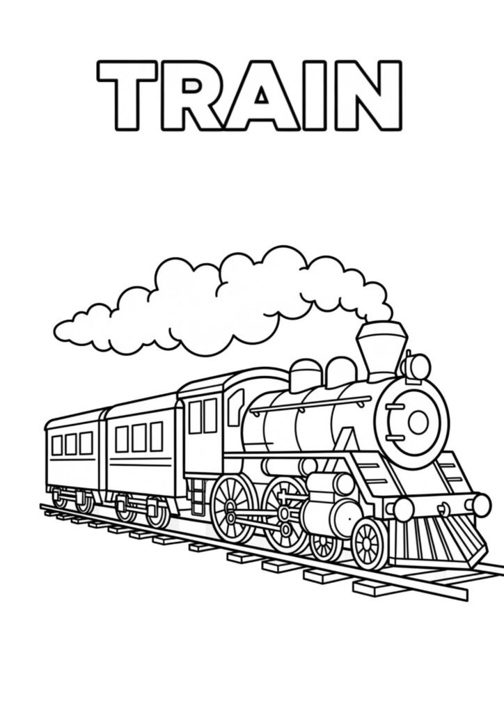 steam train coloring page