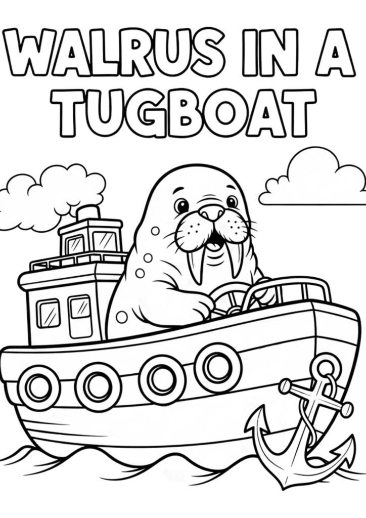 walrus tugboat coloring
