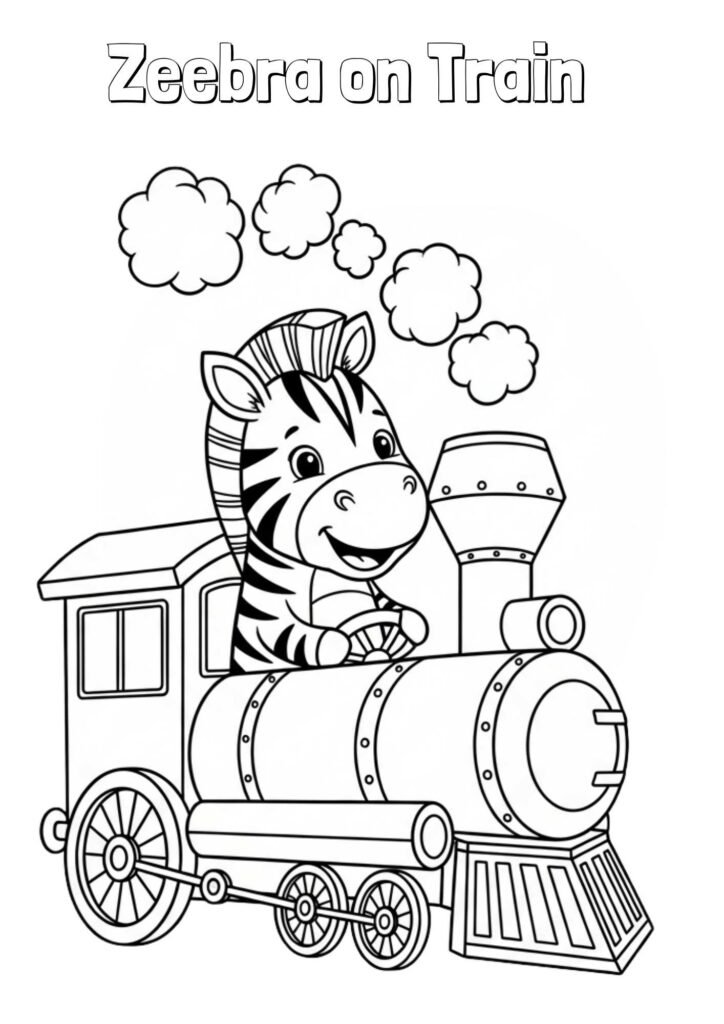 Zebra free printable coloring page for kids