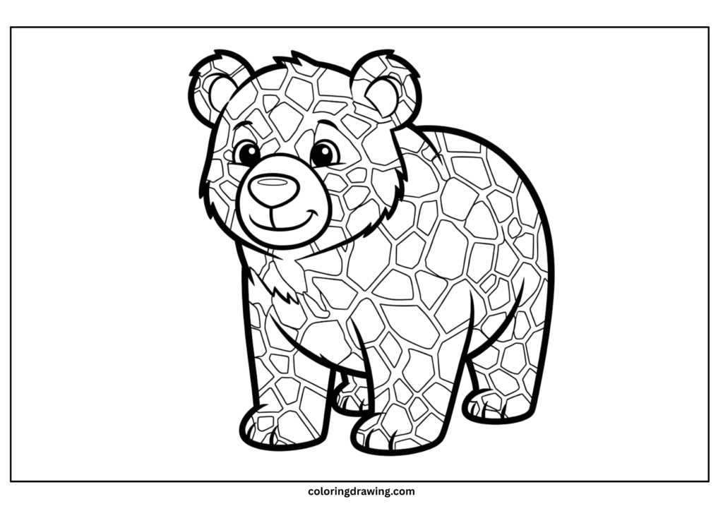 bear mosaic coloring page scaled