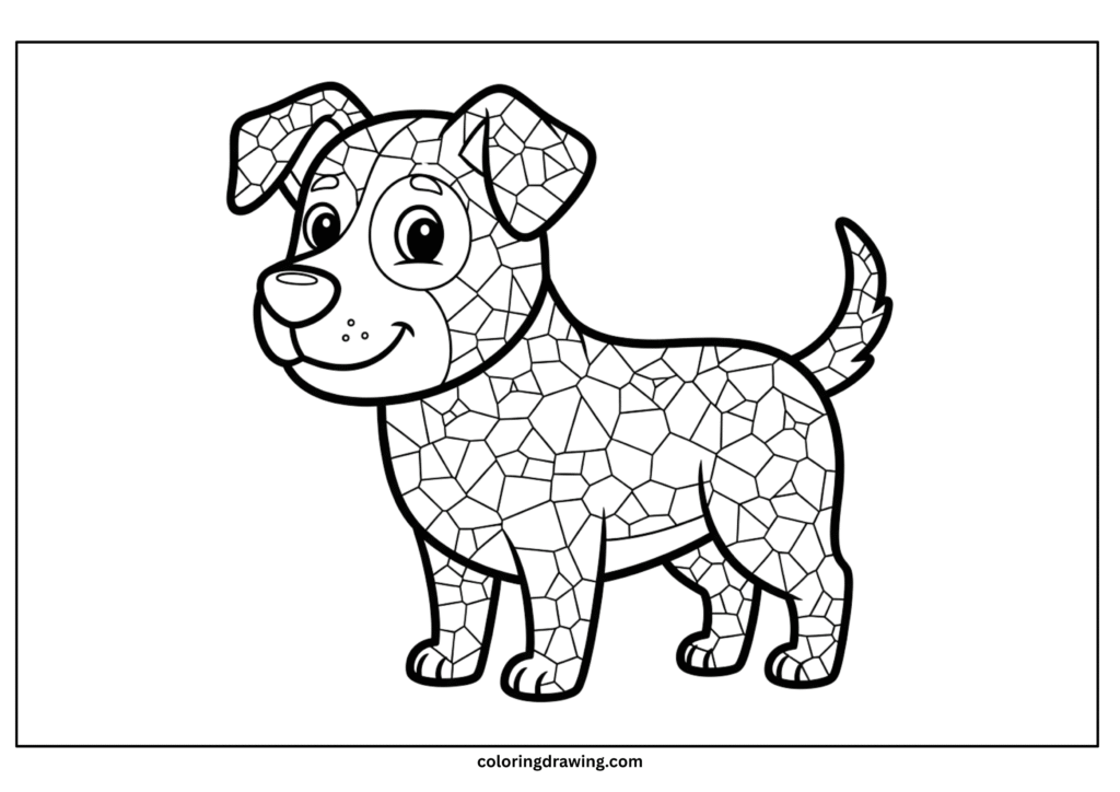 dog mosaic coloring page scaled