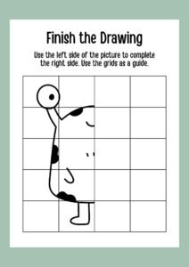 complete the monster grid drawing worksheet