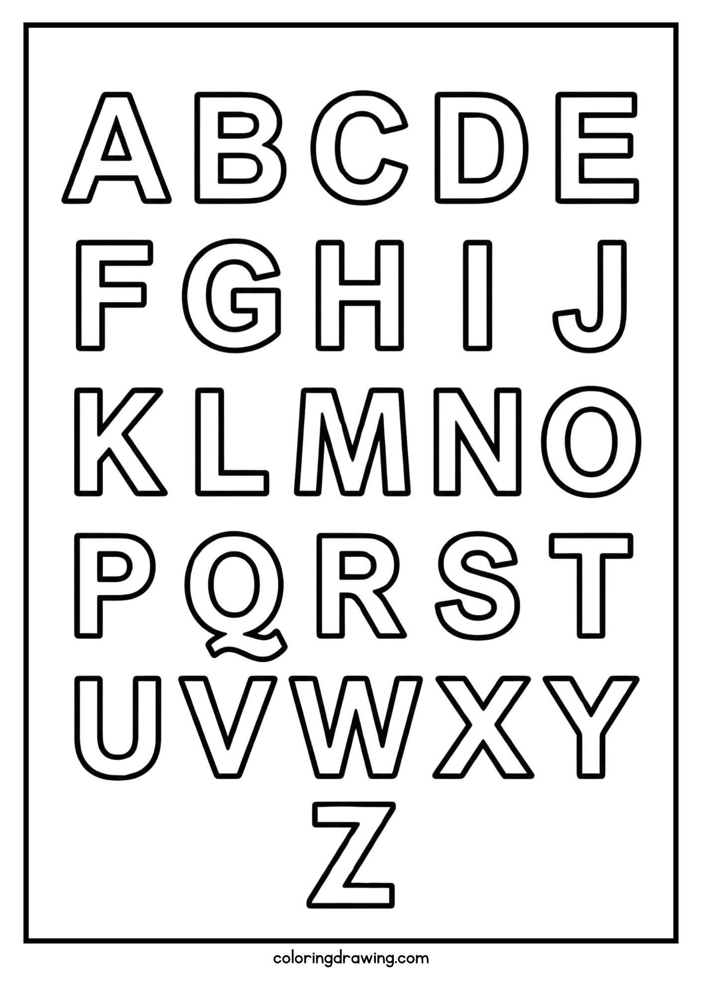 Alphaba letters capital A to z