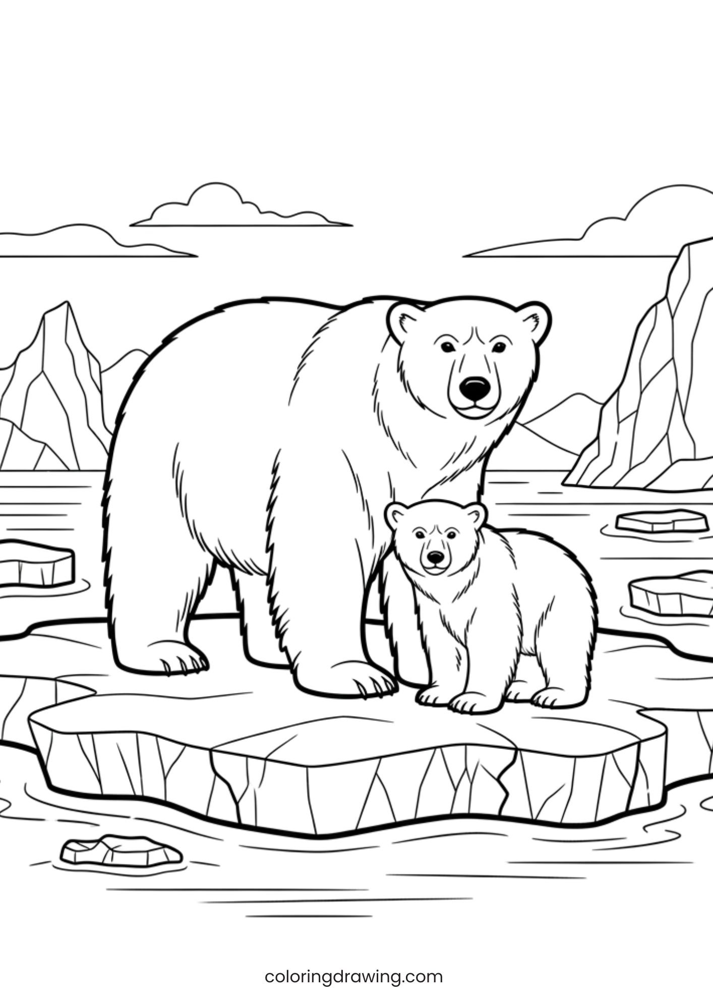 Bear free printable coloring page for kids