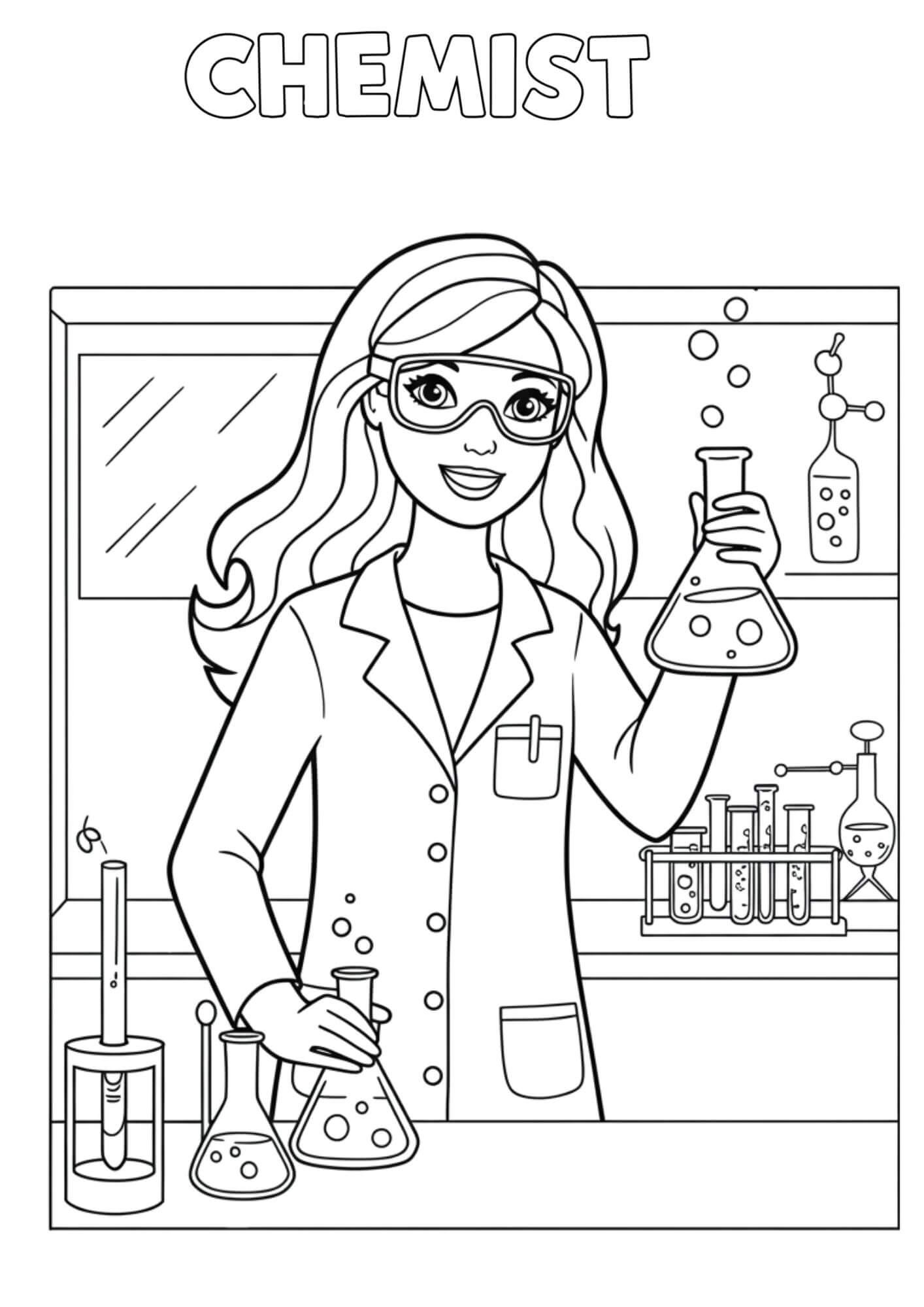chemist coloringdrawing
