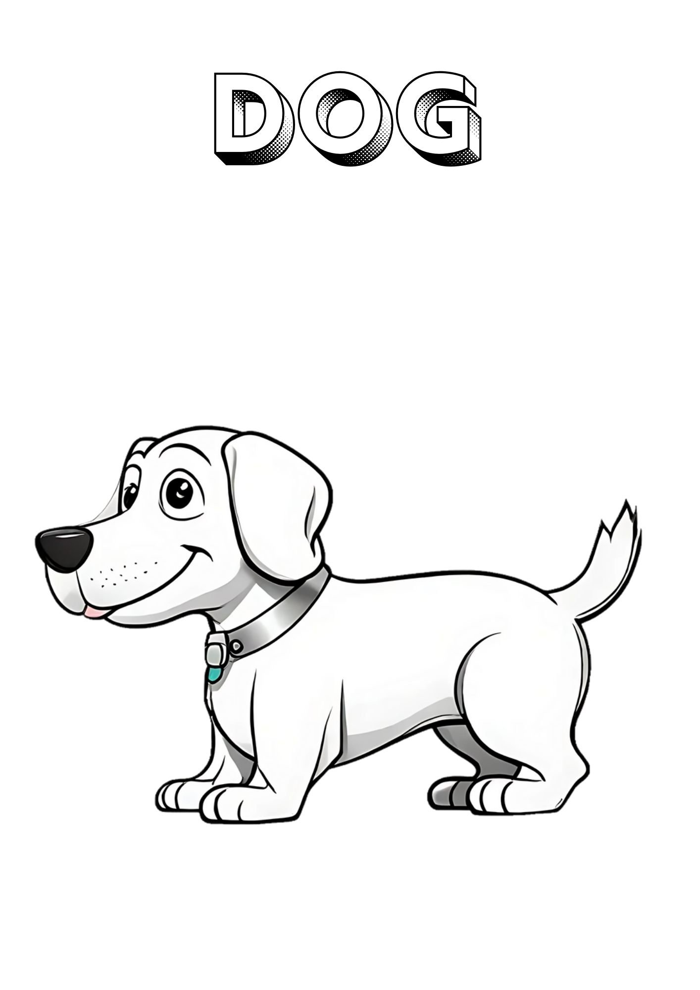 Dog free printable coloring page for kids