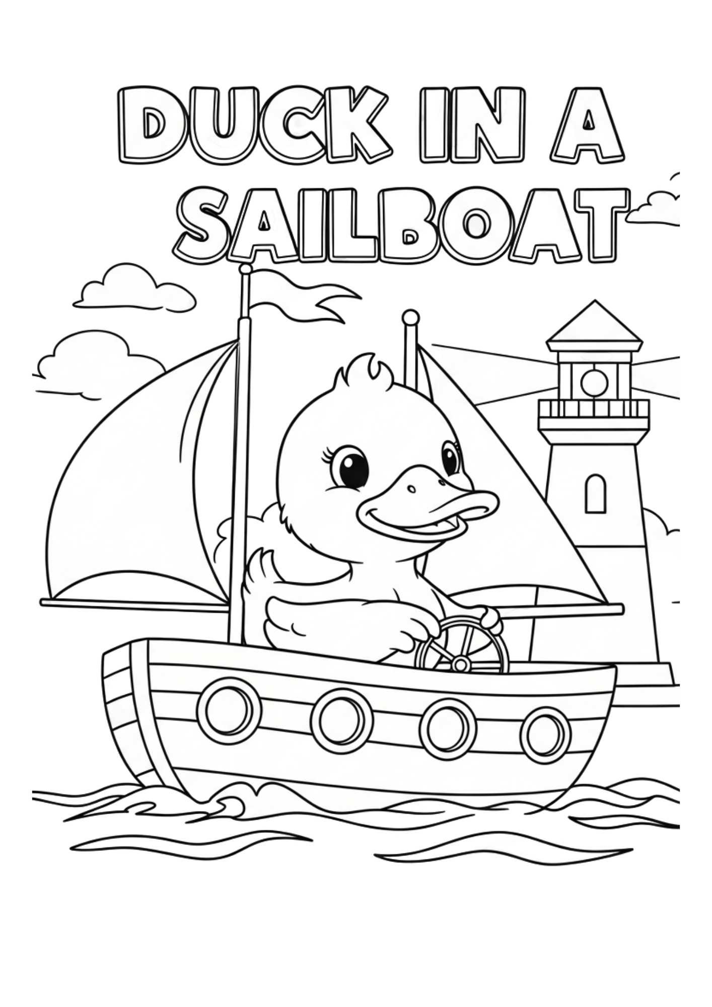 duck sailboat coloring