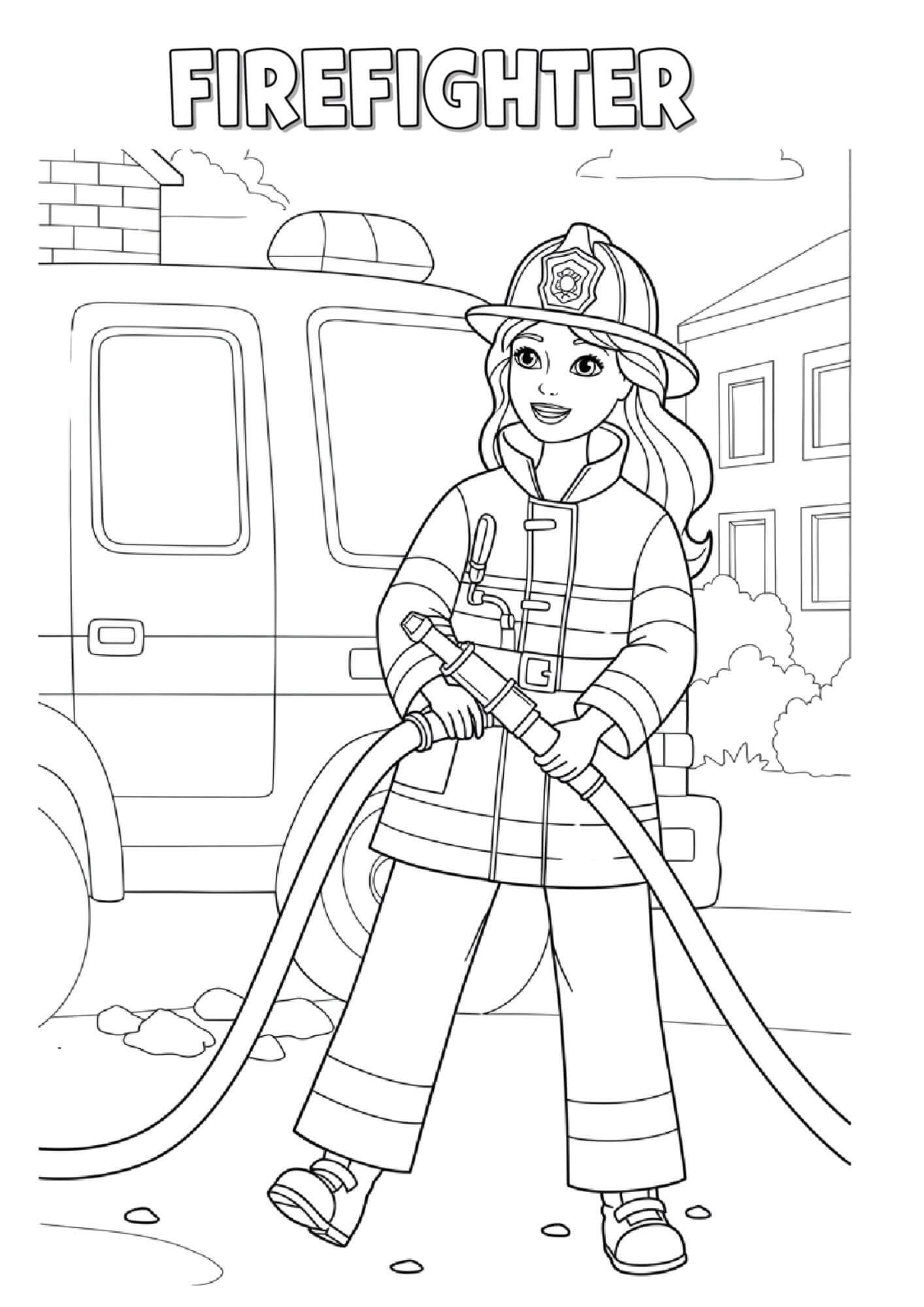 firefighter coloringdrawing