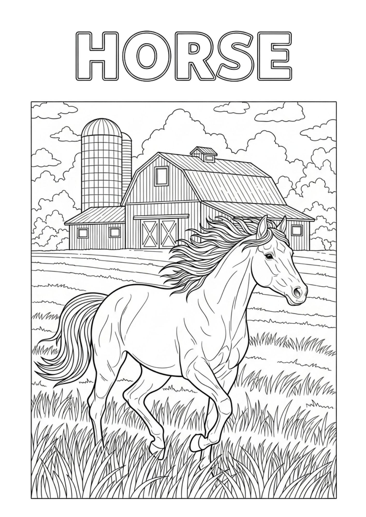 horse in farm