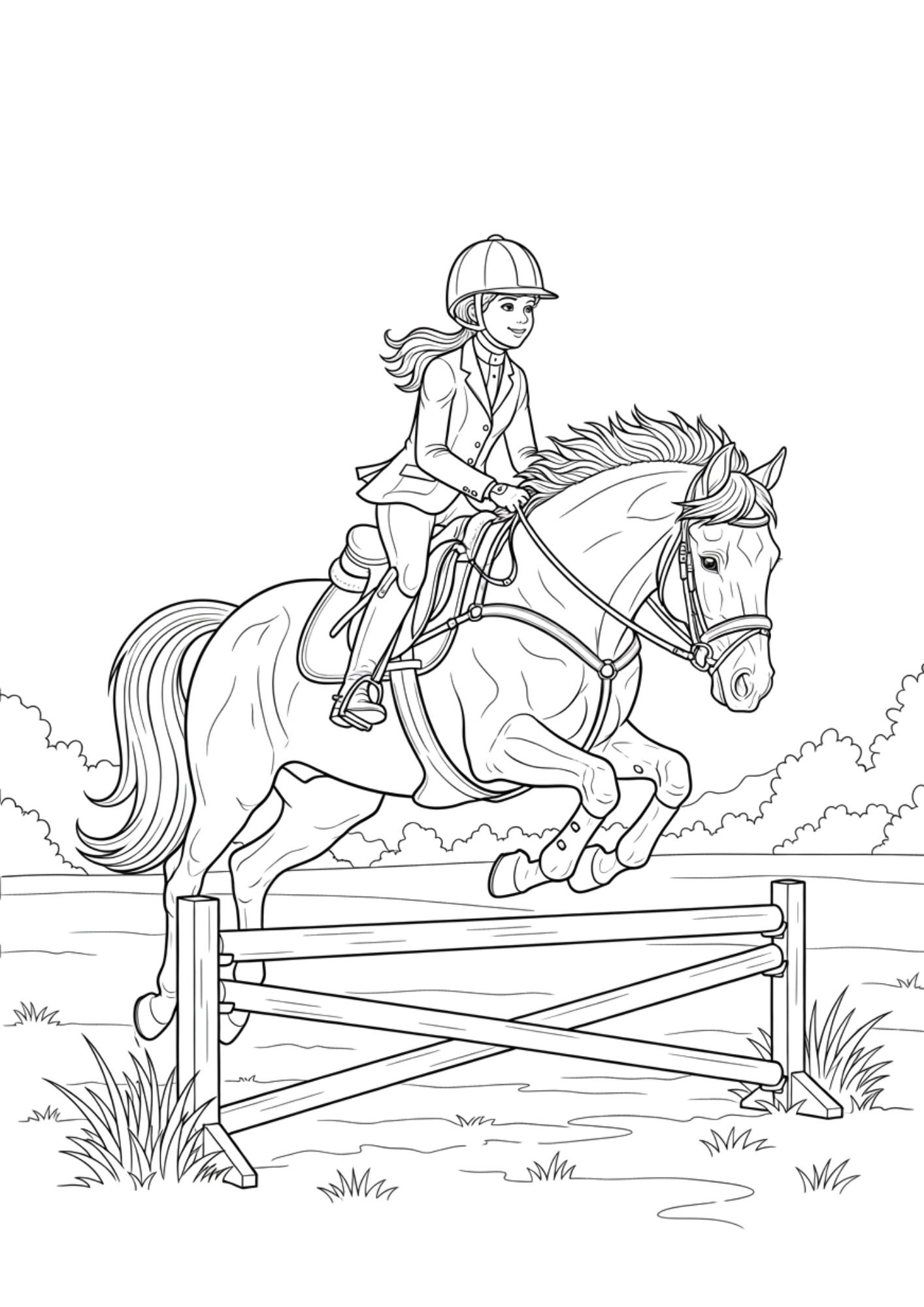 Horse free printable coloring page for kids
