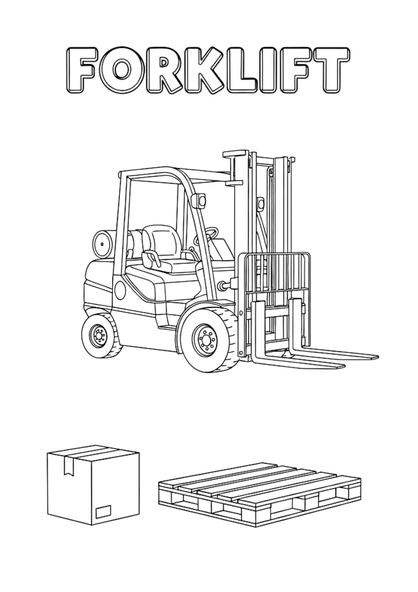 luxury forklift kids coloring page