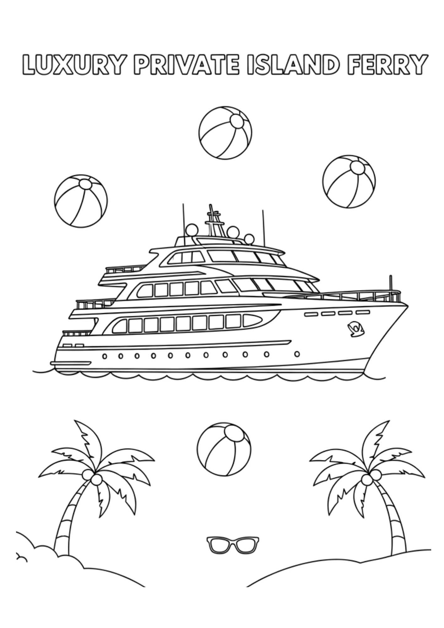 luxury luxury private island ferry kids coloring