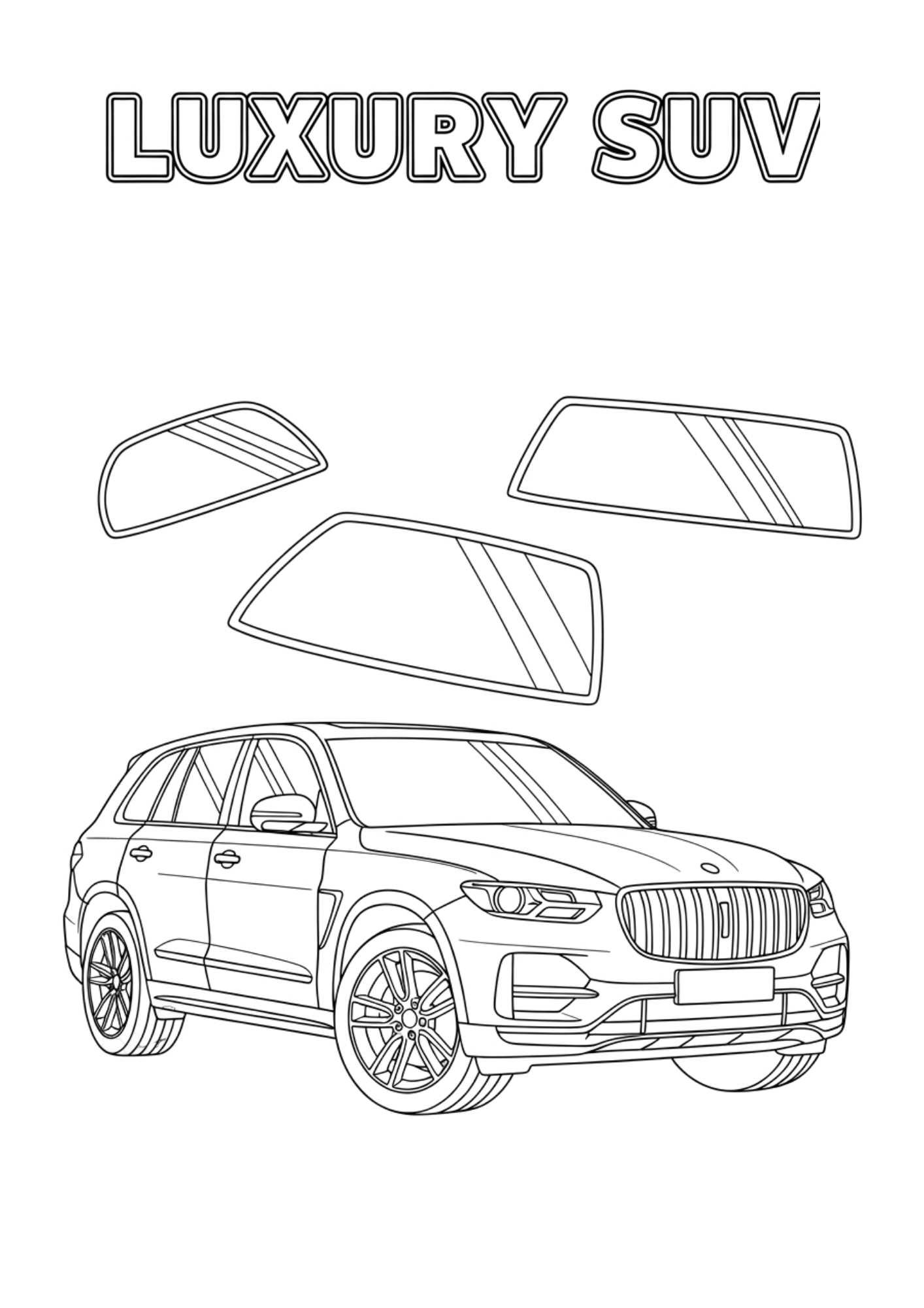 luxury luxury suv kids coloring page