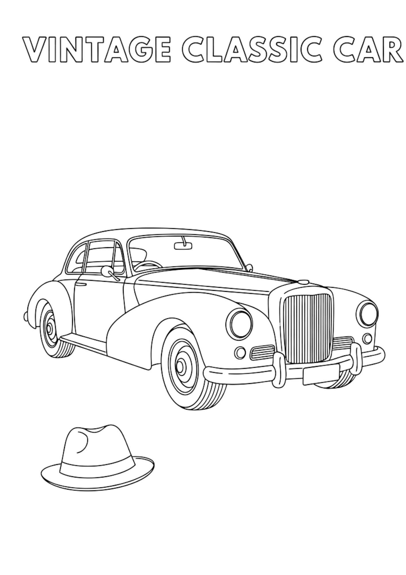 luxury vintage classic car kids coloring