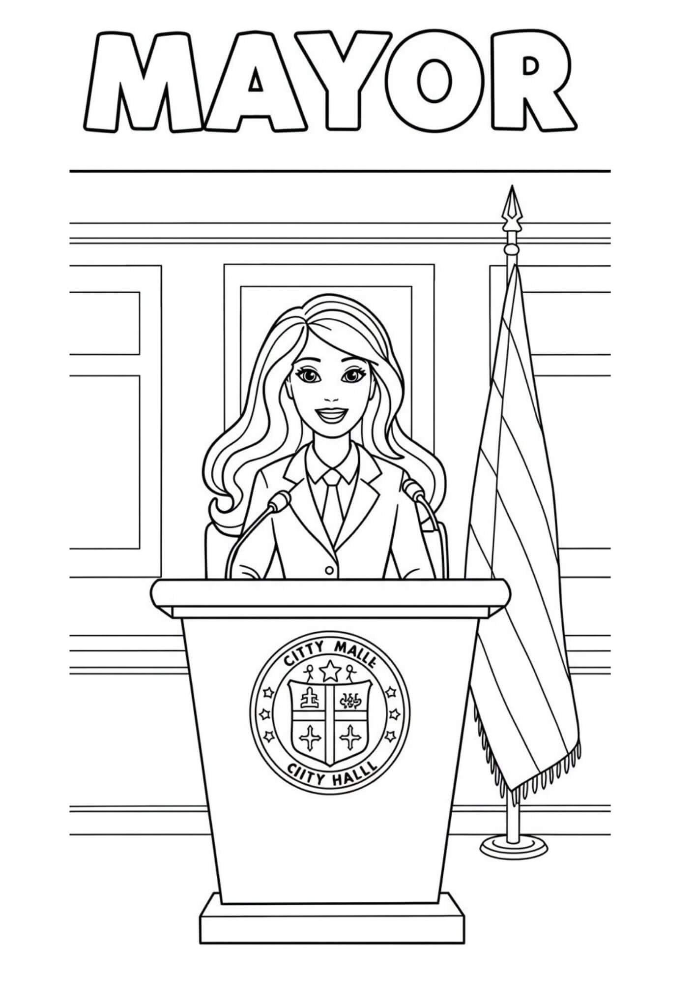mayor coloringdrawing