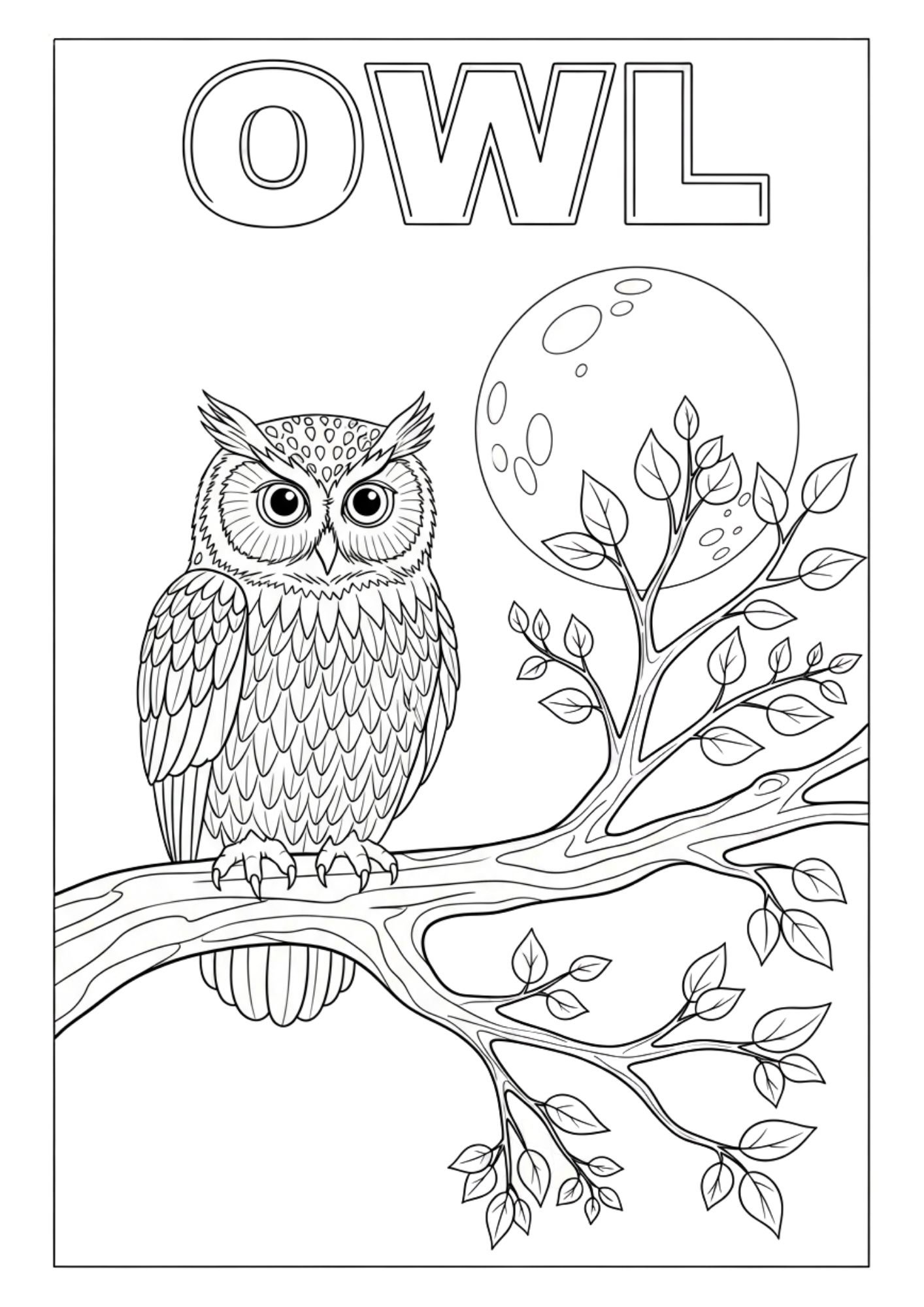 Owl free printable coloring page for kids