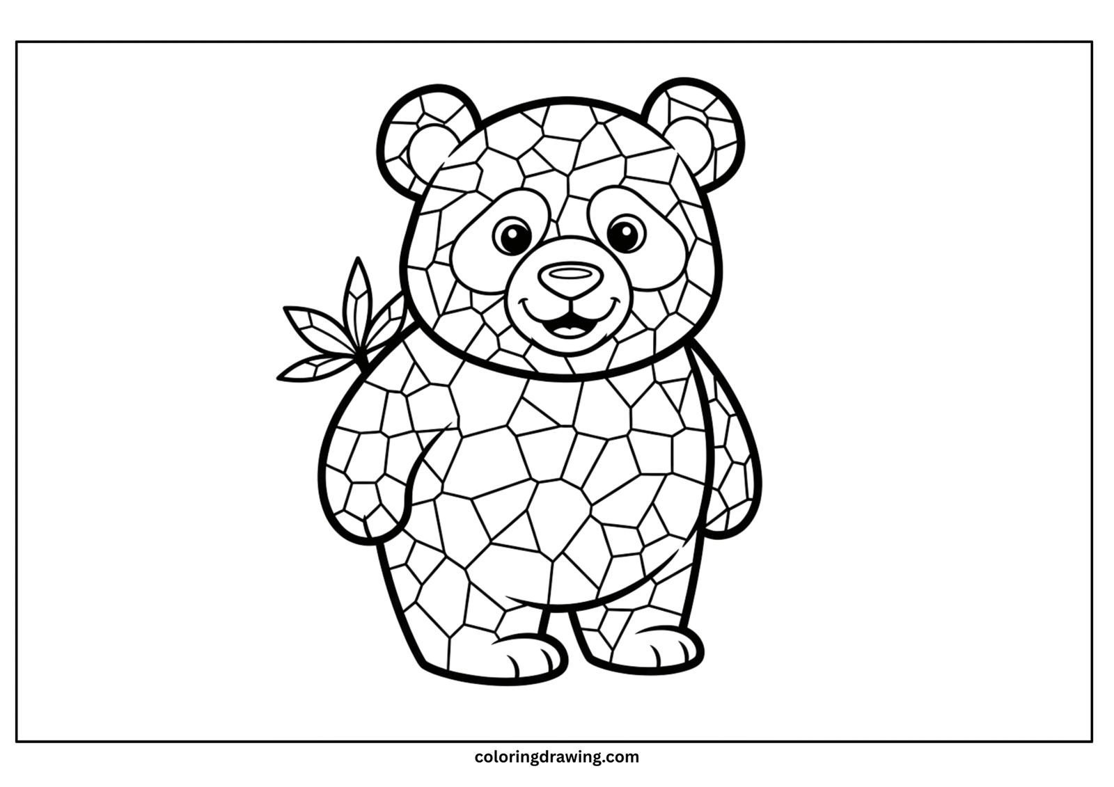 panda mosaic coloring page scaled