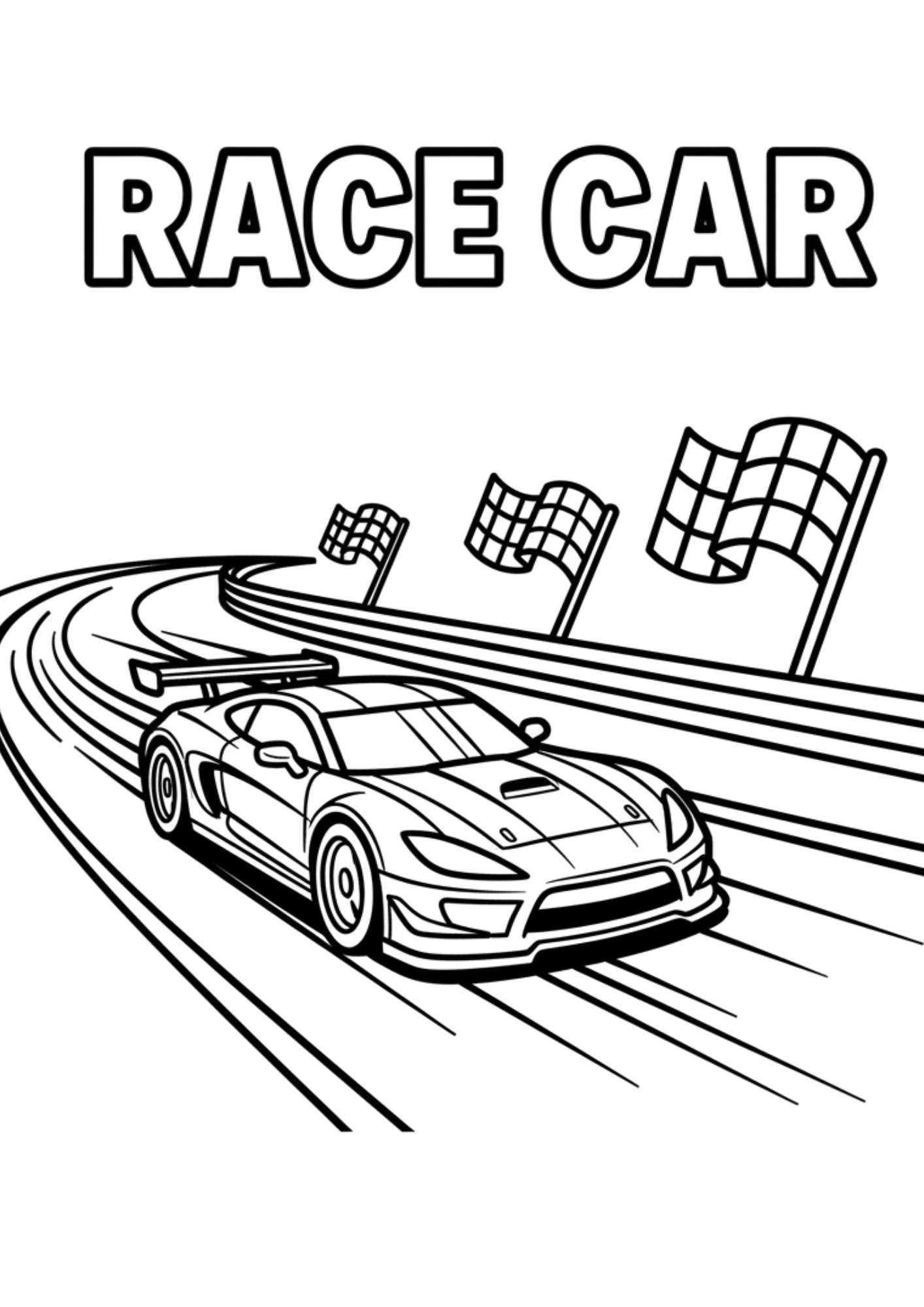 race car coloring page