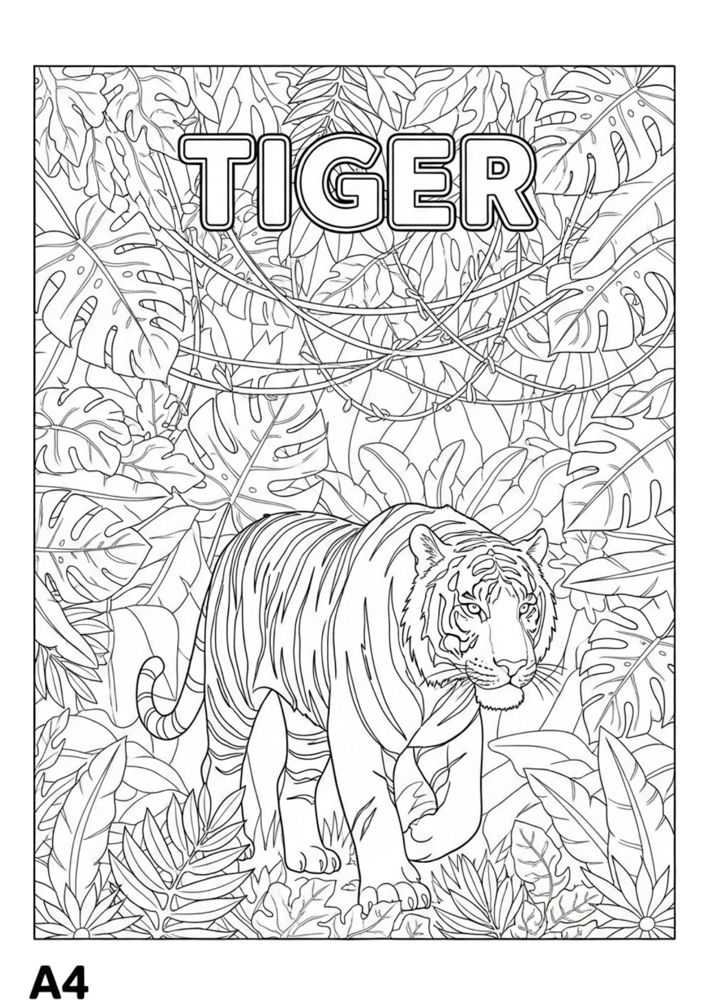 Tiger free printable coloring page for kids