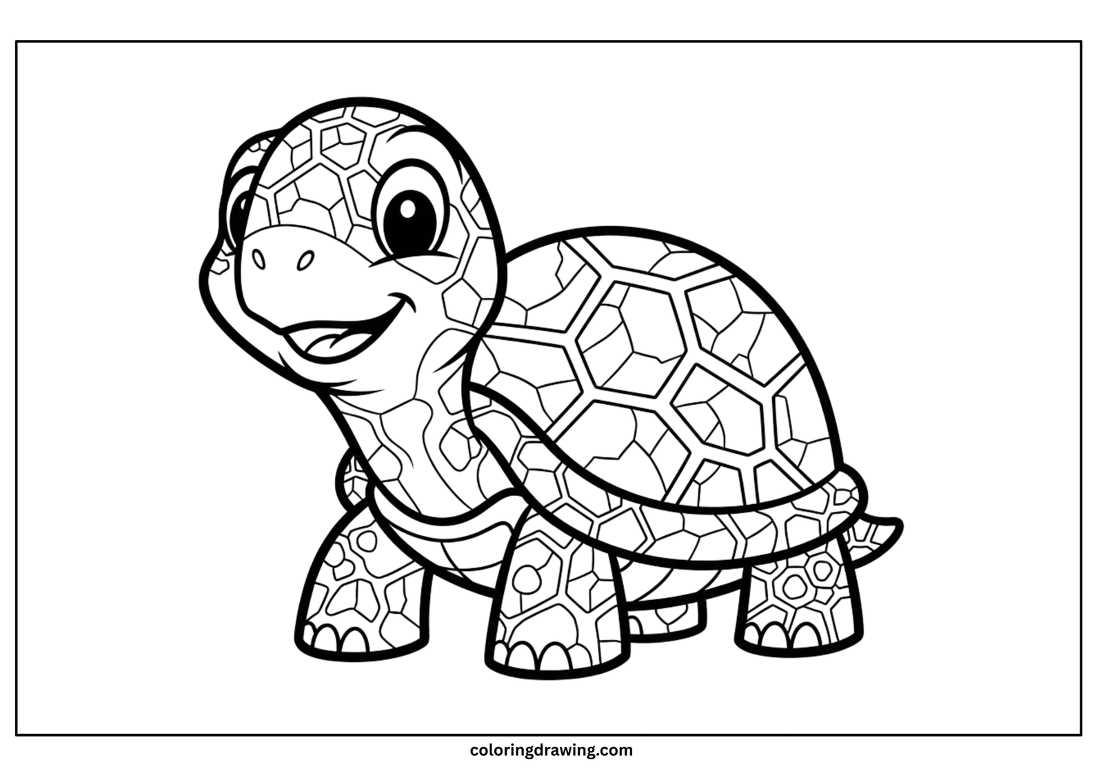 turtle mosaic coloring page scaled