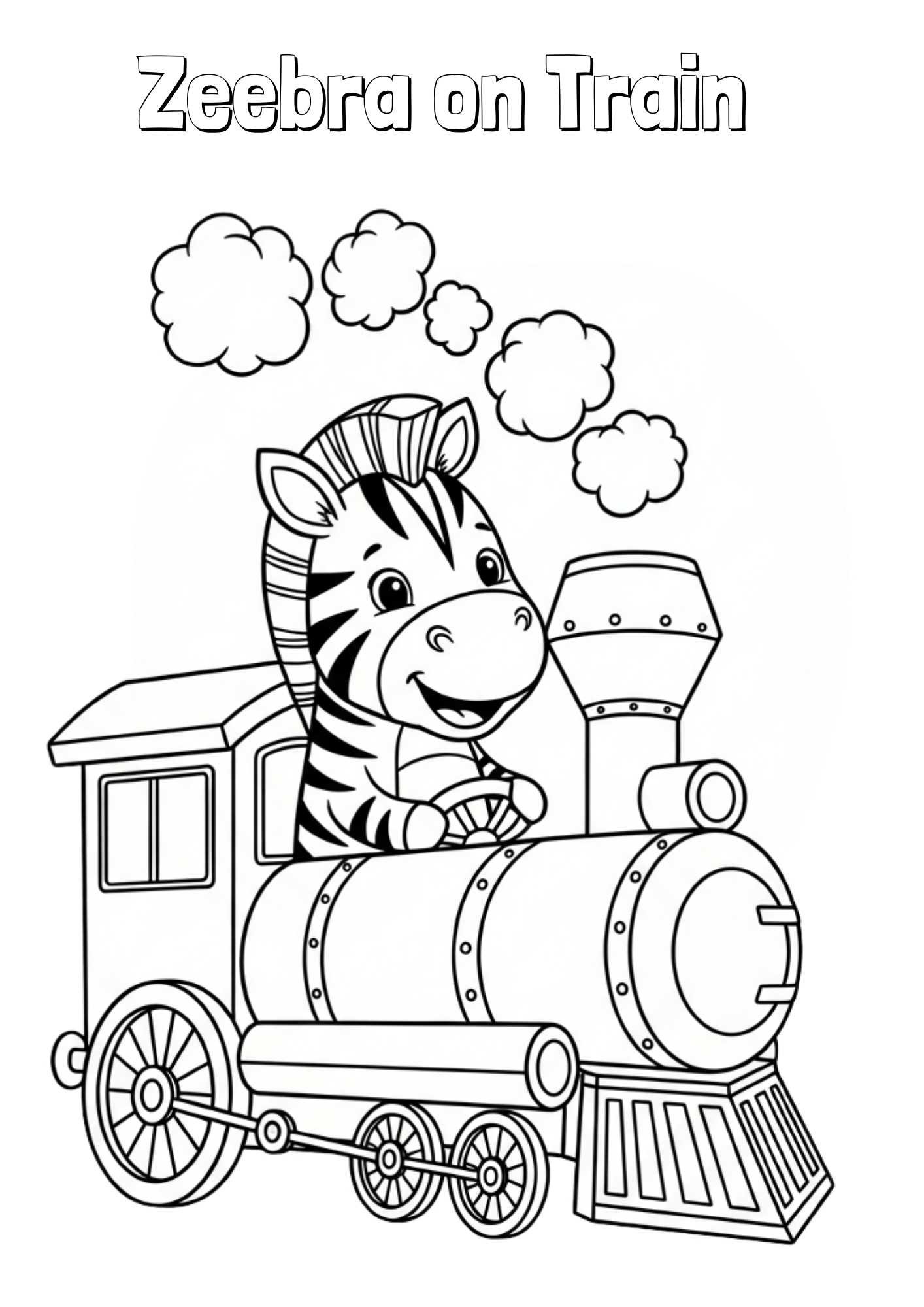 Zebra free printable coloring page for kids